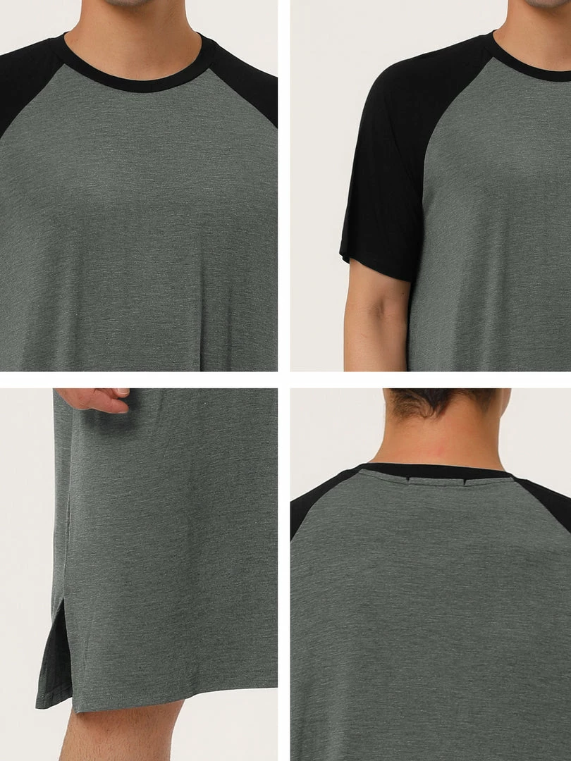 Allegra K Men's Nightshirt Nightwear Raglan Sleeves Comfy Lounge Soft Pajamas Loose Sleep Shirt Nightgown 9 Allegra K Men's Nightshirt Nightwear Raglan Sleeves Comfy Lounge Soft Pajamas Loose Sleep Shirt Nightgown