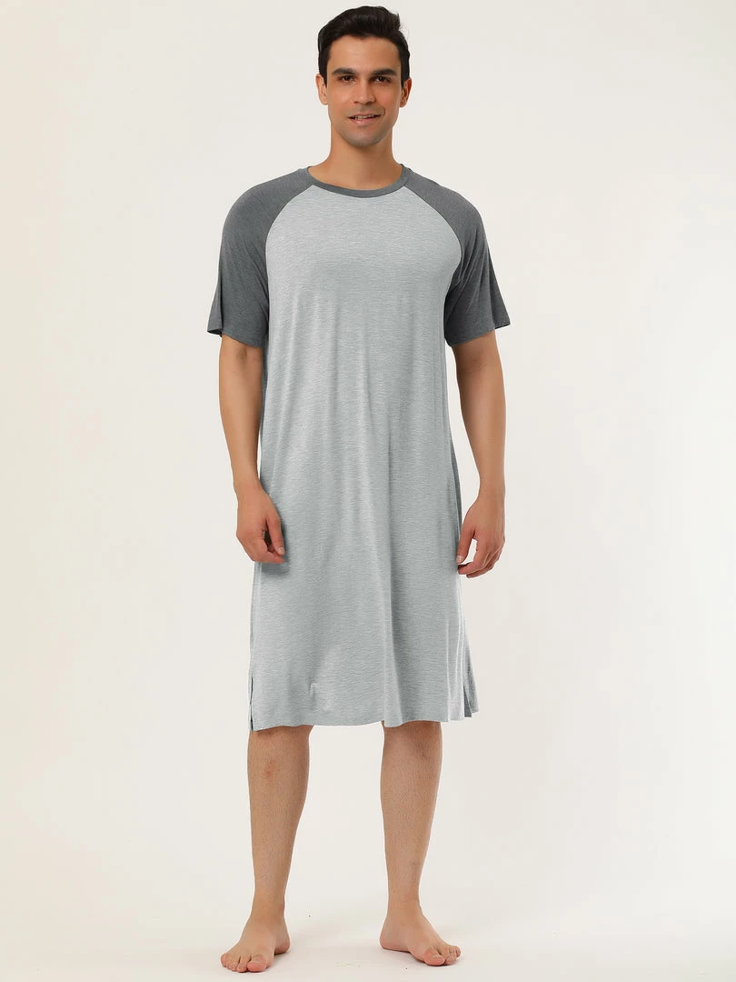 Allegra K Men's Nightshirt Nightwear Raglan Sleeves Comfy Lounge Soft Pajamas Loose Sleep Shirt Nightgown 11 Allegra K Men's Nightshirt Nightwear Raglan Sleeves Comfy Lounge Soft Pajamas Loose Sleep Shirt Nightgown