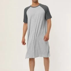 Allegra K Men's Nightshirt Nightwear Raglan Sleeves Comfy Lounge Soft Pajamas Loose Sleep Shirt Nightgown 48 Allegra K Men's Nightshirt Nightwear Raglan Sleeves Comfy Lounge Soft Pajamas Loose Sleep Shirt Nightgown