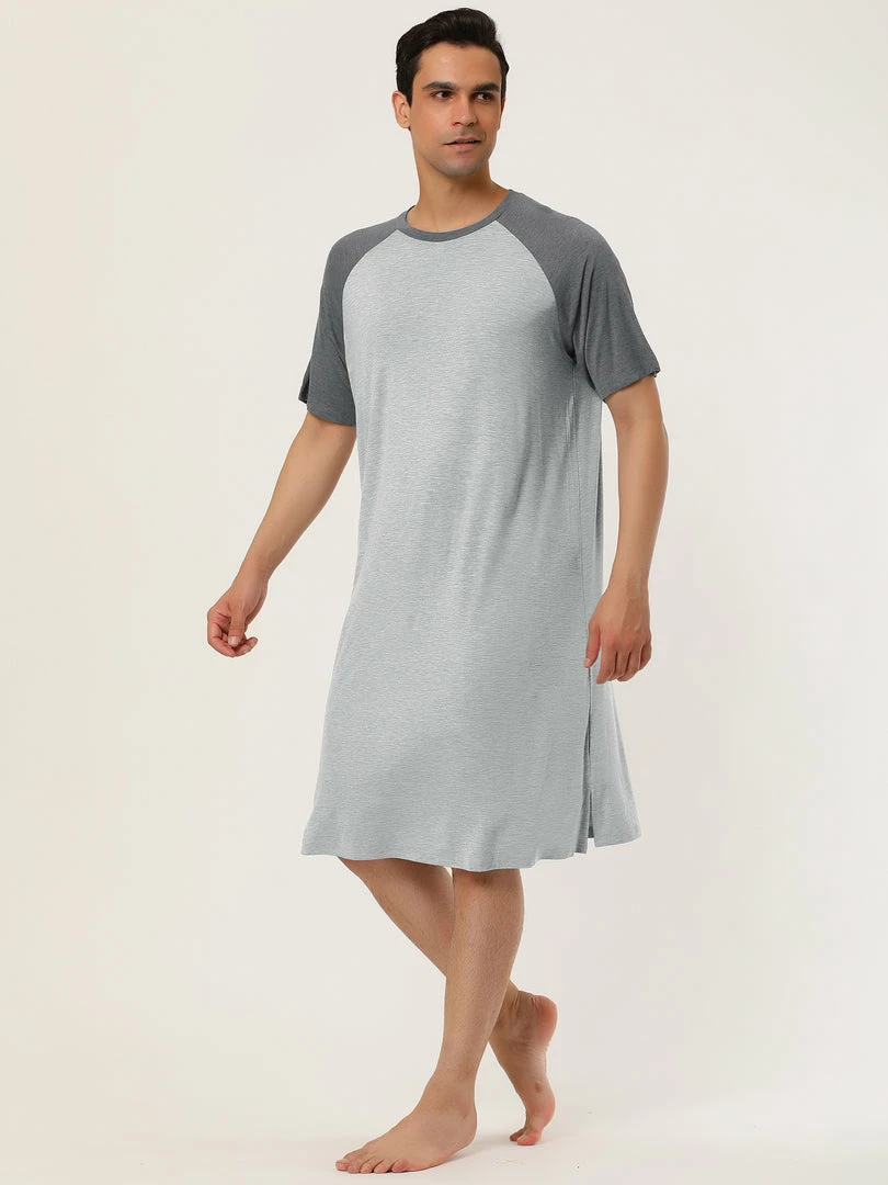 Allegra K Men's Nightshirt Nightwear Raglan Sleeves Comfy Lounge Soft Pajamas Loose Sleep Shirt Nightgown 13 Allegra K Men's Nightshirt Nightwear Raglan Sleeves Comfy Lounge Soft Pajamas Loose Sleep Shirt Nightgown
