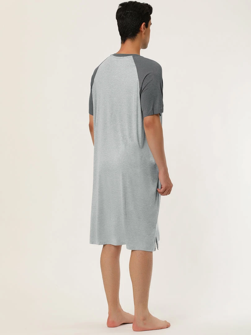 Allegra K Men's Nightshirt Nightwear Raglan Sleeves Comfy Lounge Soft Pajamas Loose Sleep Shirt Nightgown 14 Allegra K Men's Nightshirt Nightwear Raglan Sleeves Comfy Lounge Soft Pajamas Loose Sleep Shirt Nightgown