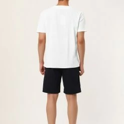 Allegra K Men's Summer Lace Up T-Shirt Solid Color Short Sleeve V-Neck Linen Shirt