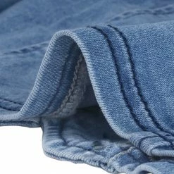 Allegra K Women's Open Front Long Sleeve Button Decor Washed Cropped Denim Jacket