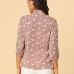 Allegra K Women's Polka Dots Ruffle Shoulder Elastic Cuff Bow Tie Neck Blouse 24 Allegra K Women's Polka Dots Ruffle Shoulder Elastic Cuff Bow Tie Neck Blouse