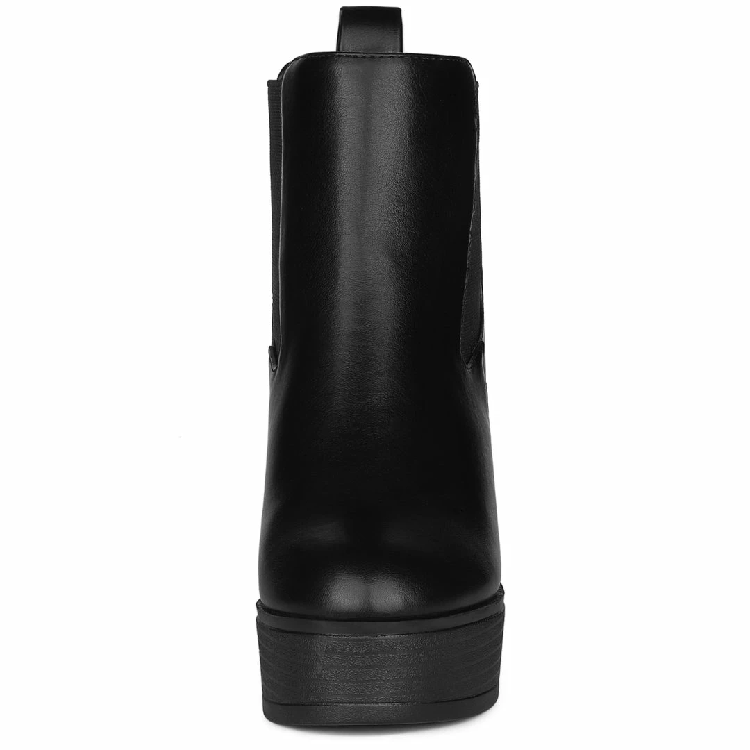 Allegra K Shoes Women's Platform Chunky High Heels Chelsea Ankle Boots 12 Allegra K Shoes Women's Platform Chunky High Heels Chelsea Ankle Boots