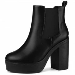 Allegra K Shoes Women's Platform Chunky High Heels Chelsea Ankle Boots 28 Allegra K Shoes Women's Platform Chunky High Heels Chelsea Ankle Boots