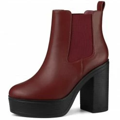 Allegra K Shoes Women's Platform Chunky High Heels Chelsea Ankle Boots 34 Allegra K Shoes Women's Platform Chunky High Heels Chelsea Ankle Boots