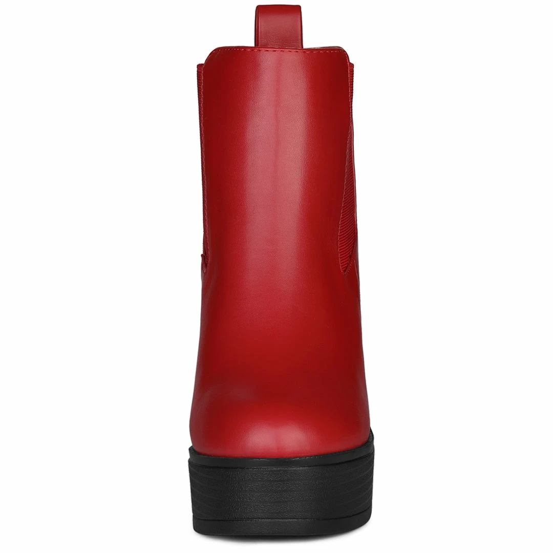 Allegra K Shoes Women's Platform Chunky High Heels Chelsea Ankle Boots 6 Allegra K Shoes Women's Platform Chunky High Heels Chelsea Ankle Boots