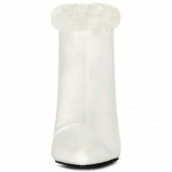 Allegra K Women's Pointed Toe Faux Fur Block Heel Ankle Boots Shoes 24 Allegra K Women's Pointed Toe Faux Fur Block Heel Ankle Boots Shoes
