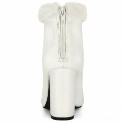 Allegra K Women's Pointed Toe Faux Fur Block Heel Ankle Boots Shoes 25 Allegra K Women's Pointed Toe Faux Fur Block Heel Ankle Boots Shoes