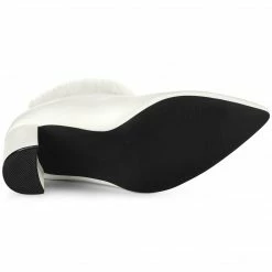 Allegra K Women's Pointed Toe Faux Fur Block Heel Ankle Boots Shoes 27 Allegra K Women's Pointed Toe Faux Fur Block Heel Ankle Boots Shoes