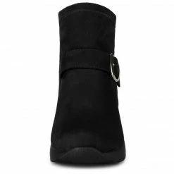 Allegra K Shoes Women's Platform Buckle Decor Wedge Heel Ankle Boots