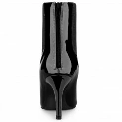 Allegra K Women's Elastic Gore Pointed Toe Stiletto Heels Ankle Boots Shoes