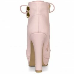 Allegra K Shoes Women's Lace Up Round Toe Platform Block Heels Ankle Boots 31 Allegra K Shoes Women's Lace Up Round Toe Platform Block Heels Ankle Boots