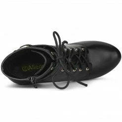 Allegra K Shoes Women's Lace Up Round Toe Platform Block Heels Ankle Boots 26 Allegra K Shoes Women's Lace Up Round Toe Platform Block Heels Ankle Boots