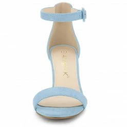 Allegra K Shoes Women's Ankle Strap Clear Heel Chunky Heels Sandals 36 Allegra K Shoes Women's Ankle Strap Clear Heel Chunky Heels Sandals