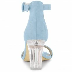 Allegra K Shoes Women's Ankle Strap Clear Heel Chunky Heels Sandals 37 Allegra K Shoes Women's Ankle Strap Clear Heel Chunky Heels Sandals