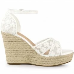 Allegra K Women's Ankle Strap Espadrille Wedge Heel Wedge Sandals