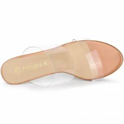 Allegra K Women's Clear Slide Stiletto Heels Clear Sandals