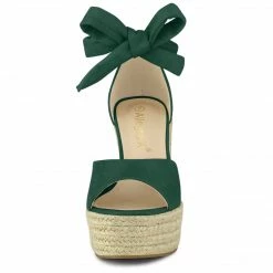 Allegra K Women's Espadrilles Tie Up Ankle Strap Wedge Sandals 65 Allegra K Women's Espadrilles Tie Up Ankle Strap Wedge Sandals