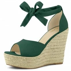 Allegra K Women's Espadrilles Tie Up Ankle Strap Wedge Sandals 64 Allegra K Women's Espadrilles Tie Up Ankle Strap Wedge Sandals