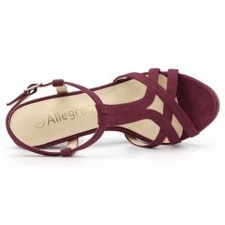 Allegra K Shoes Women's T Strap Slingback Platform Stiletto Heel Sandals