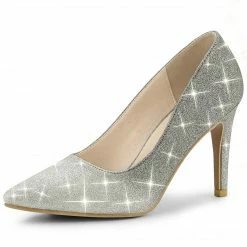 Allegra K Women's Party Glitter Stiletto High Heels Pumps