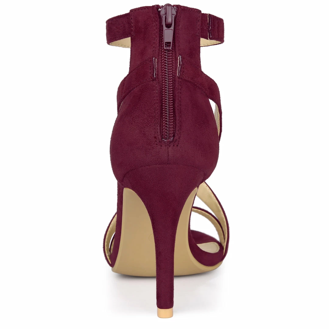 Allegra K Women's Zipper Ankle Strap Stiletto Heel Sandals 20 Allegra K Women's Zipper Ankle Strap Stiletto Heel Sandals