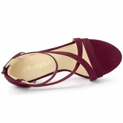 Allegra K Women's Zipper Ankle Strap Stiletto Heel Sandals 41 Allegra K Women's Zipper Ankle Strap Stiletto Heel Sandals