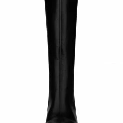 Allegra K Women's Round Toe Block Heels Knee High Boots