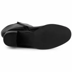 Allegra K Women's Round Toe Block Heels Knee High Boots