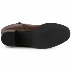 Allegra K Women's Round Toe Block Heels Knee High Boots