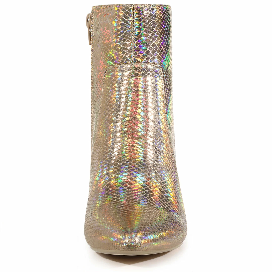 Allegra K Women's Pointed Toe Snake Print Chunky Heel Ankle Boots 13 Allegra K Women's Pointed Toe Snake Print Chunky Heel Ankle Boots