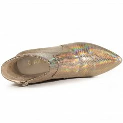 Allegra K Women's Pointed Toe Snake Print Chunky Heel Ankle Boots 33 Allegra K Women's Pointed Toe Snake Print Chunky Heel Ankle Boots