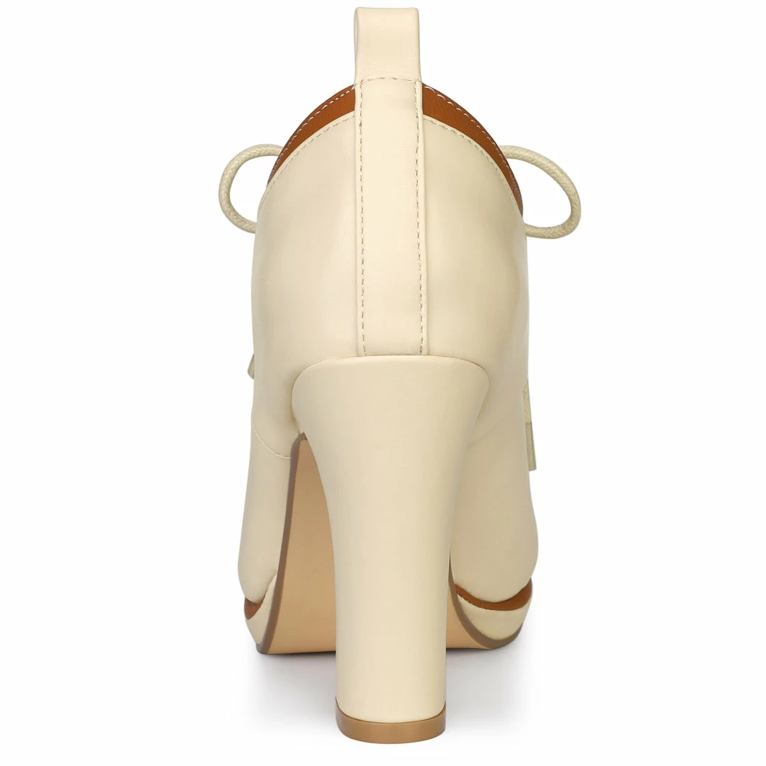 Allegra K Women's Platform Lace Up Chunky Heels Ankle Boots Shoes 7 Allegra K Women's Platform Lace Up Chunky Heels Ankle Boots Shoes