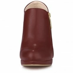 Allegra K Women's Platform Round Toe Chunky Heels Ankle Booties