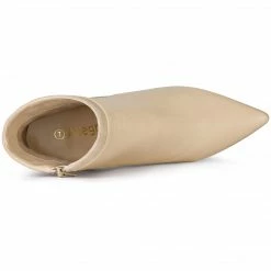 Allegra K Shoes Women's Pointed Toe Side Zip Stiletto Heel Ankle Boots