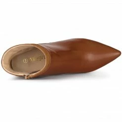 Allegra K Shoes Women's Pointed Toe Side Zip Stiletto Heel Ankle Boots