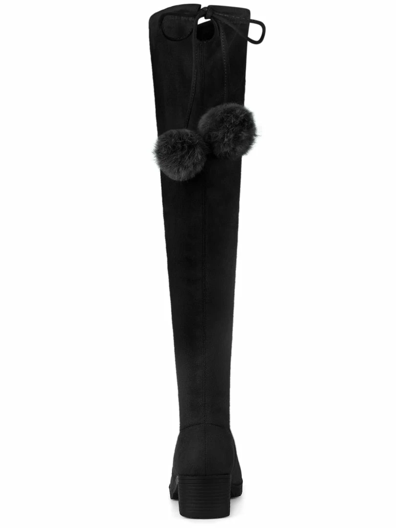 Allegra K Women's Lace Up Chunky Heels Over The Knee High Boots Shoes 20 Allegra K Women's Lace Up Chunky Heels Over The Knee High Boots Shoes