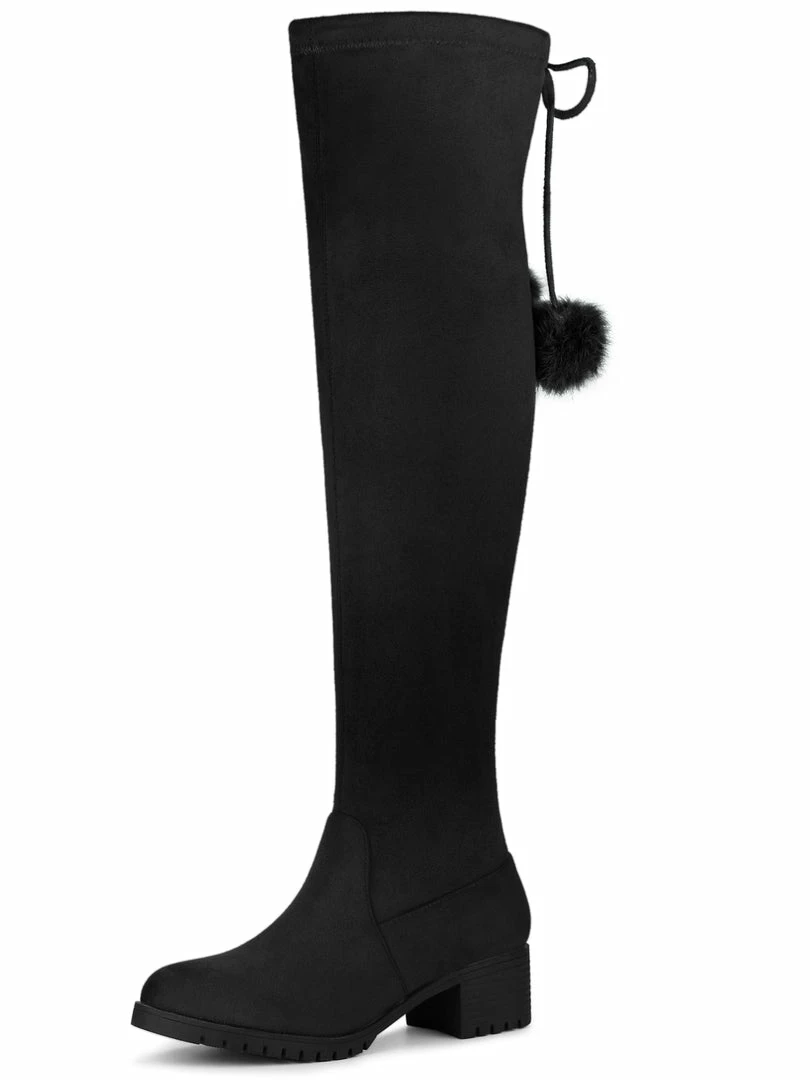 Allegra K Women's Lace Up Chunky Heels Over The Knee High Boots Shoes 16 Allegra K Women's Lace Up Chunky Heels Over The Knee High Boots Shoes