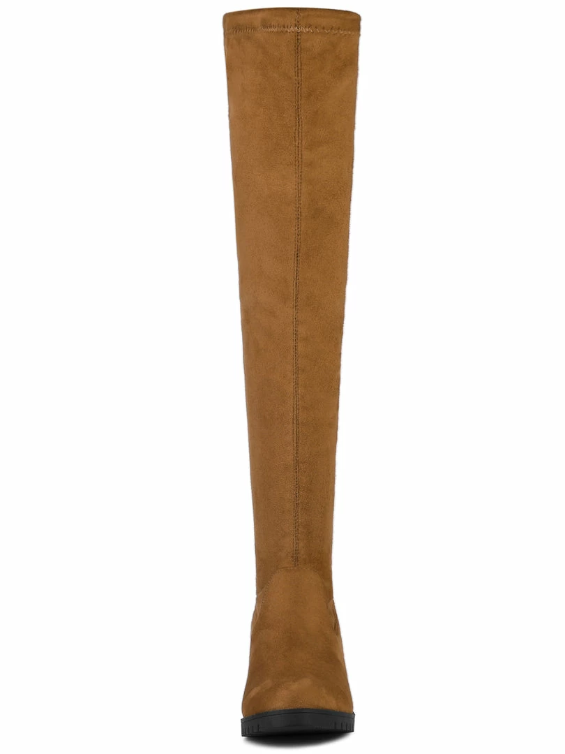 Allegra K Women's Lace Up Chunky Heels Over The Knee High Boots Shoes 13 Allegra K Women's Lace Up Chunky Heels Over The Knee High Boots Shoes