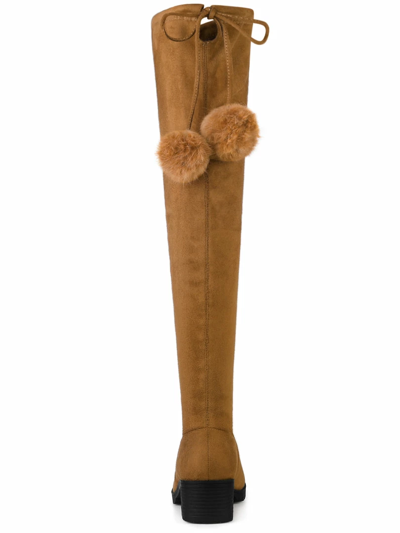 Allegra K Women's Lace Up Chunky Heels Over The Knee High Boots Shoes 14 Allegra K Women's Lace Up Chunky Heels Over The Knee High Boots Shoes