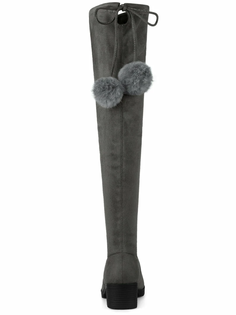 Allegra K Women's Lace Up Chunky Heels Over The Knee High Boots Shoes 8 Allegra K Women's Lace Up Chunky Heels Over The Knee High Boots Shoes