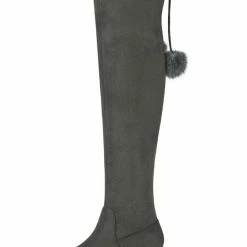 Allegra K Women's Lace Up Chunky Heels Over The Knee High Boots Shoes