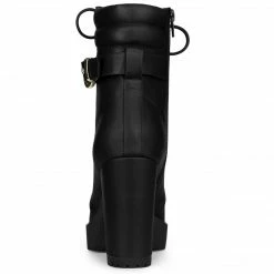 Allegra K Women's Platform Buckle Lace Up Block Heel Ankle Boot