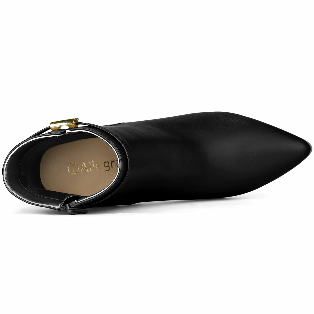 Allegra K Women's Stiletto Heels Pointed Toe Side Zip Ankle Boots 14 Allegra K Women's Stiletto Heels Pointed Toe Side Zip Ankle Boots