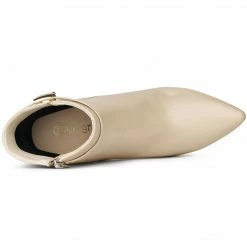 Allegra K Women's Stiletto Heels Pointed Toe Side Zip Ankle Boots 38 Allegra K Women's Stiletto Heels Pointed Toe Side Zip Ankle Boots