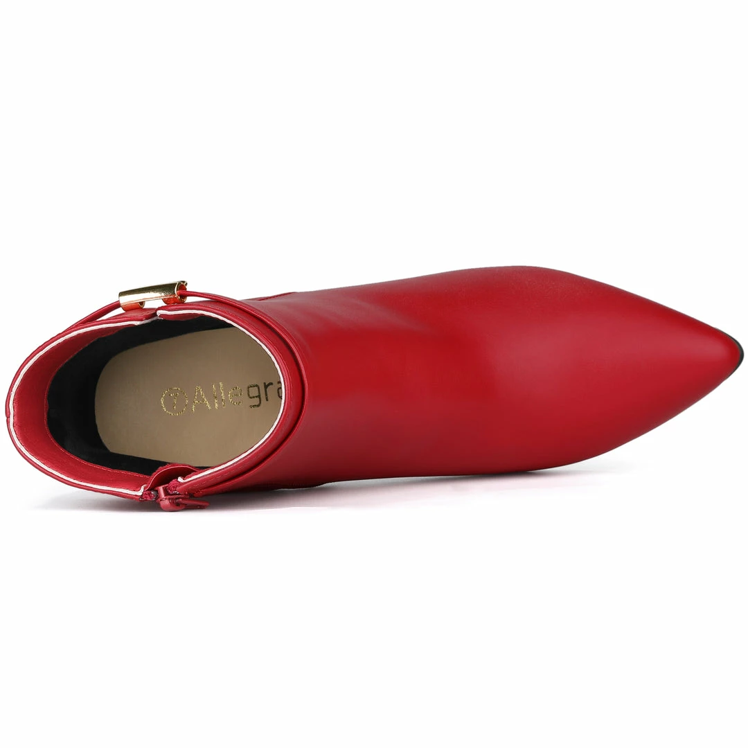 Allegra K Women's Stiletto Heels Pointed Toe Side Zip Ankle Boots 8 Allegra K Women's Stiletto Heels Pointed Toe Side Zip Ankle Boots