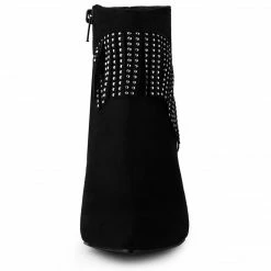 Allegra K Shoes Women's Pointed Toe Fringe Stiletto Heel Ankle Boots 37 Allegra K Shoes Women's Pointed Toe Fringe Stiletto Heel Ankle Boots
