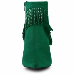 Allegra K Shoes Women's Pointed Toe Fringe Stiletto Heel Ankle Boots 25 Allegra K Shoes Women's Pointed Toe Fringe Stiletto Heel Ankle Boots